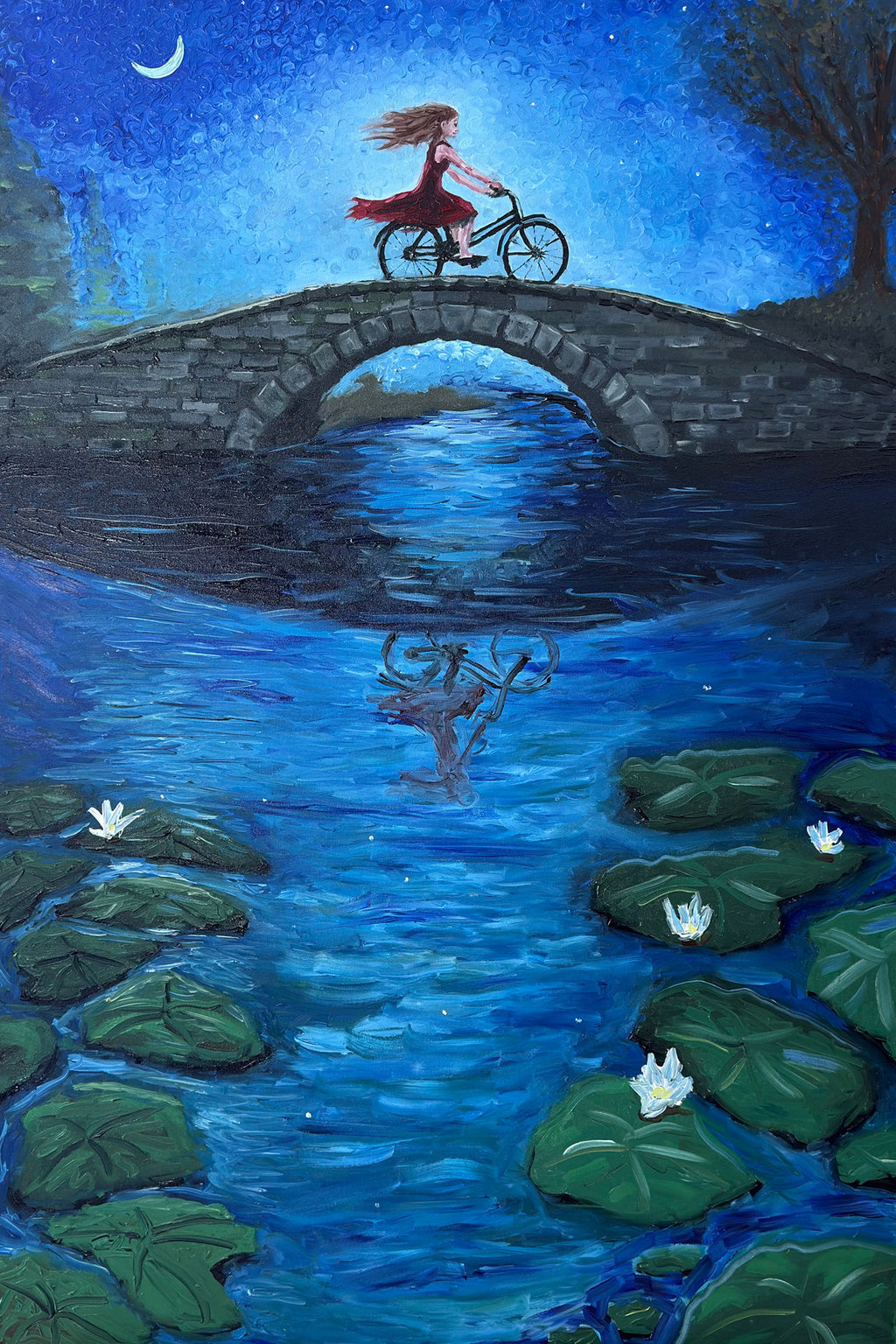 Girl On A Bridge - Night