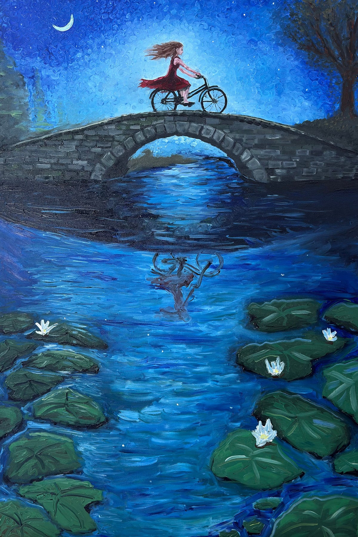 Girl On A Bridge - Night